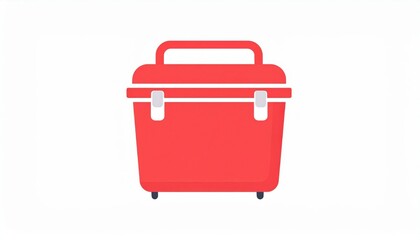 Red Cooler Icon Flat Design