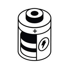 Latest isometric icon showing a charging cell unit