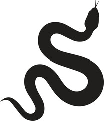 Snake silhouette. Isolated snake on white background black snake vector illustration