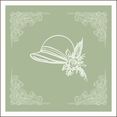 Modern digital art form - aesthetic, whimsical linear card of the Roaring Twenties era (Gatsby wedding) in soft, rich colors.