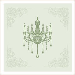 Modern digital art form - aesthetic, whimsical linear card of the Roaring Twenties era (Gatsby wedding) in soft, rich colors.
