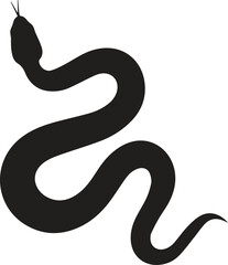 Snake silhouette. Isolated snake on white background black snake vector illustration