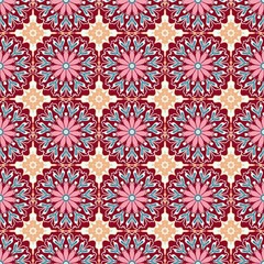 Abstract geometric pattern with floral designs