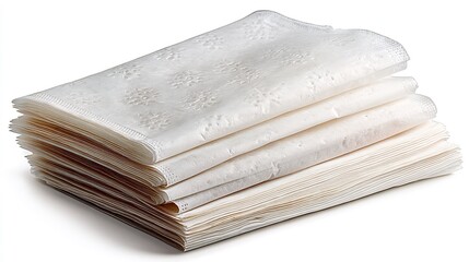 Stack of Soft White Tissues with Isolated.