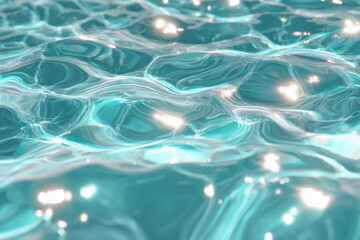 Fototapeta premium Abstract Turquoise Water Surface with Light Reflections – AI Generated Background