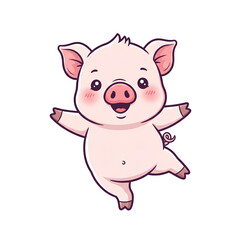 A pig dancing PNG
