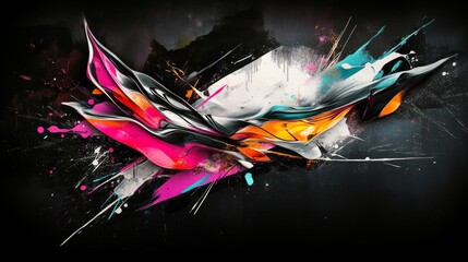 Vibrant abstract artwork featuring dynamic colors and fluid shapes in an artistic display of creativity and expression