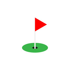 Vector illustration of an golf flag icon on a white background