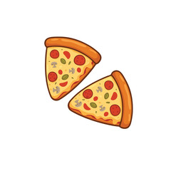 two slice of pizza on isolated background .