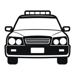 Police Car Front View Black icon