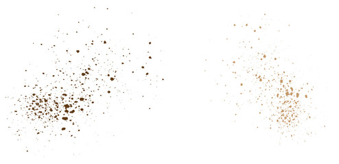 Cinnamon or cocoa coffee flying grunge texture splash background design