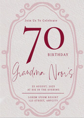 grandma birthday card invitation mockup template