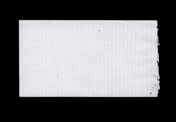 Paper piece isolated on background. Old sheet torn blank texture. Card board ripped template white...