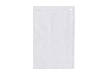 Paper piece isolated on background. Old sheet torn blank texture. Card board ripped template white with ragged edges.