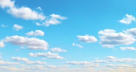 Beautiful Fluffy Clouds In A Light Blue Sky