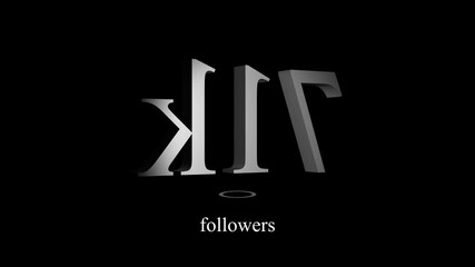 Social media 71k followers numerical display on black background achievement concept
