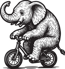 elephant riding a bicycle vector illustration