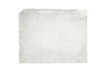 Paper piece isolated on background. Old sheet torn blank texture. Card board ripped template white with ragged edges.