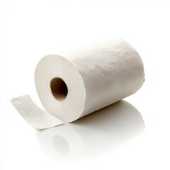 Fototapeta premium White Paper Roll with Pattern on a Bright Reflective Surface