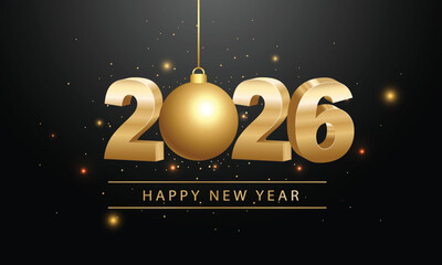 2026 Happy New Year Background Design. Greeting Card, Banner, Poster. Vector Illustration.