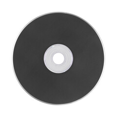 CD disk video case on black background. Isolated music transparent mockup. Clean cover box template.