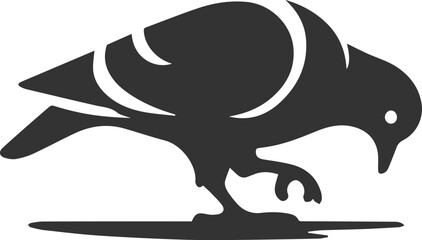 Cute bird pigeon vector animal silhouette drawing