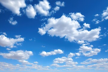 Naklejka premium Bright Blue Sky With Fluffy White Clouds