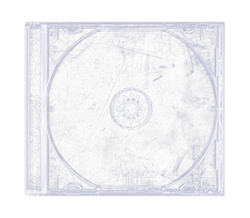 CD disk video case on black background. Isolated music transparent mockup. Clean cover box template.
