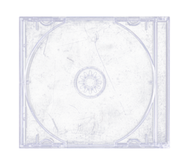 CD disk video case on black background. Isolated music transparent mockup. Clean cover box template.