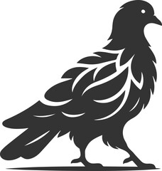 Cute bird pigeon vector animal silhouette drawing