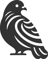 Cute bird pigeon vector animal silhouette drawing