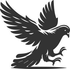 Cute bird pigeon vector animal silhouette drawing