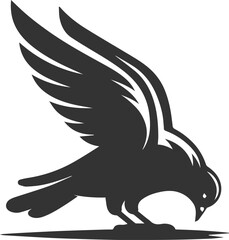 Cute bird pigeon vector animal silhouette drawing