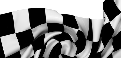 High-resolution image of a flowing checkered flag, perfect for racing and competition themes.