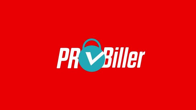 Pro Biller Animation with Blue Lock Icon | Secure Payment and Billing Motion Graphic