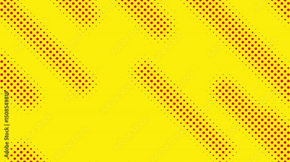 Poster abstract glowing yellow color halftone motion background. moving dots seamless loop. abstract animat