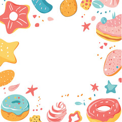 Naklejka premium cute doodle frame for cookie bag label