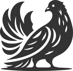 Obraz premium Cute bird pigeon vector animal silhouette drawing