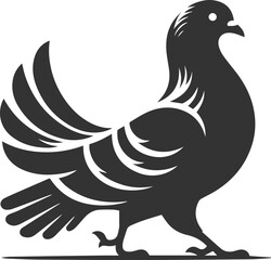 Cute bird pigeon vector animal silhouette drawing