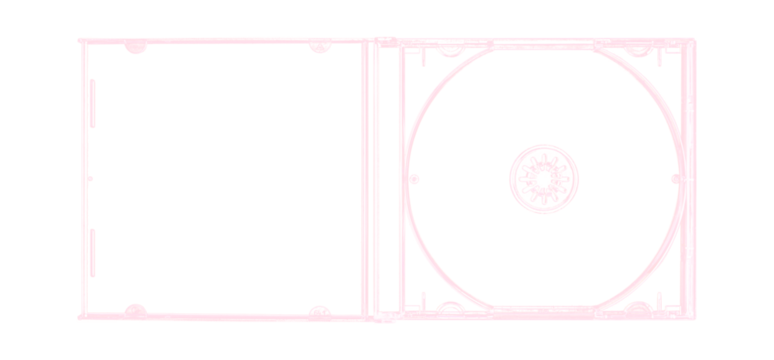 CD disk video case on black background. Isolated music transparent mockup. Clean cover box template.