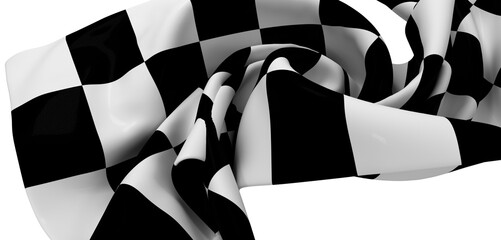 Close-up of a checkered flag, perfect for racing, sports, and competition themes.