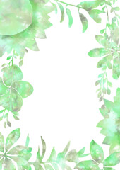 Watercolor plants design decorative greenery