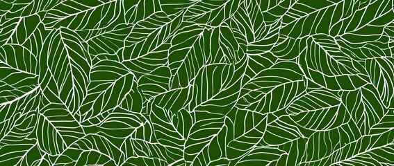 Abstract Green Leaf Pattern