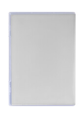 DVD disk video case on black background. Isolated game transparent mockup. Clean cover box template.
