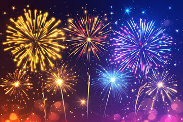 Fireworks show with foggy aftermath lights