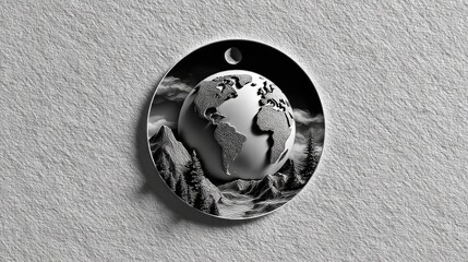 Earth globe landscape design image