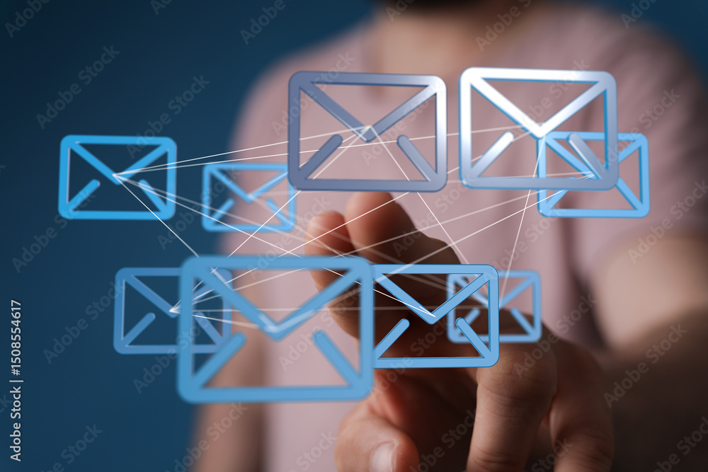 Aufkleber seamless email connection. modern communication technology. global network concept.