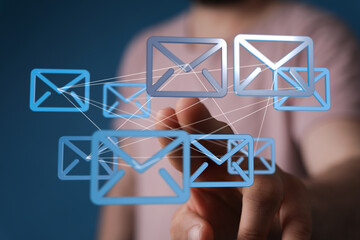 Seamless email connection.  Modern communication technology. Global network concept.