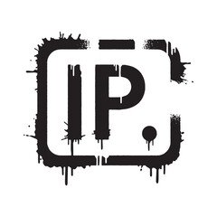 Fototapeta premium Striking IP Address Icon with Stencil Effect and Dripping Paint