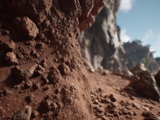 Close Up Of Red Rocky Surface Detail